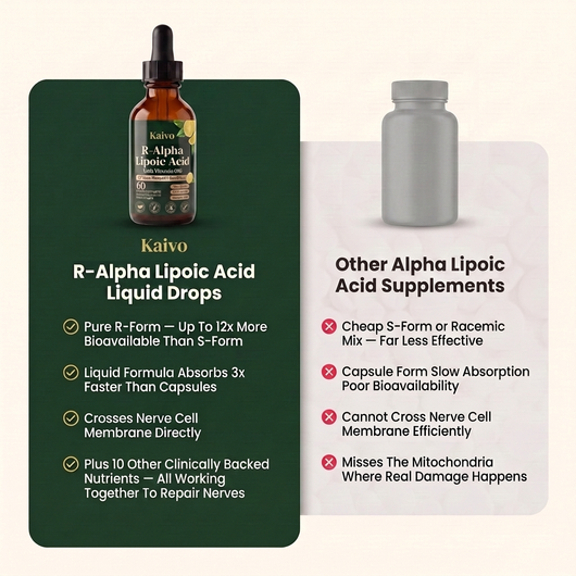 Kaivo 11-in-1 Nerve Support Drops — R-Alpha Lipoic Acid With Vitamin B12