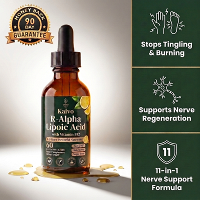 Kaivo 11-in-1 Nerve Support Drops — R-Alpha Lipoic Acid With Vitamin B12